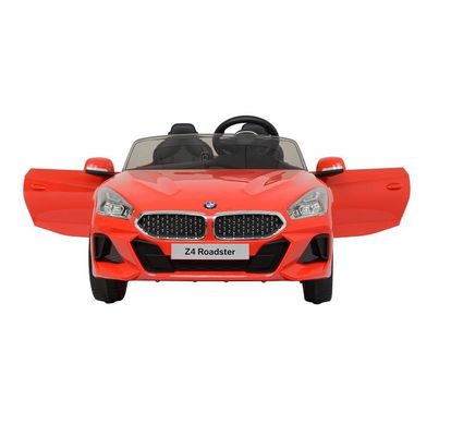 Carro eléctrico de dos plazas rojo para niños con función de música y control remoto