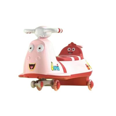 Cuatro ruedas a prueba de vuelco Scooter rosa para niños Balance Bike Ride en el coche para el bebé