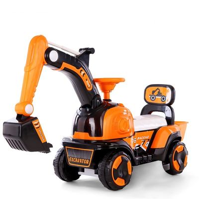 Excavadora eléctrica para niños Viajar en coche con luces y música Juguetes de excavadora para niños