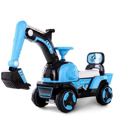Excavadora eléctrica para niños Viajar en coche con luces y música Juguetes de excavadora para niños