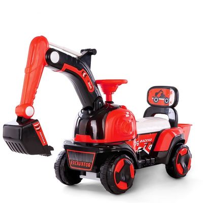 Excavadora eléctrica para niños Viajar en coche con luces y música Juguetes de excavadora para niños