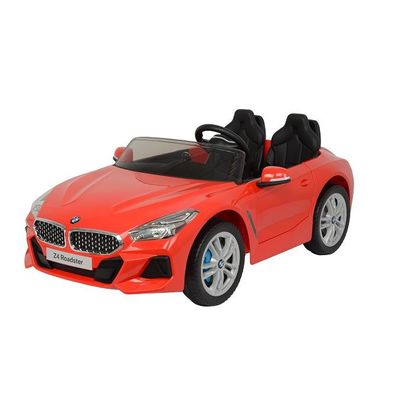 Carro eléctrico de dos plazas rojo para niños con función de música y control remoto