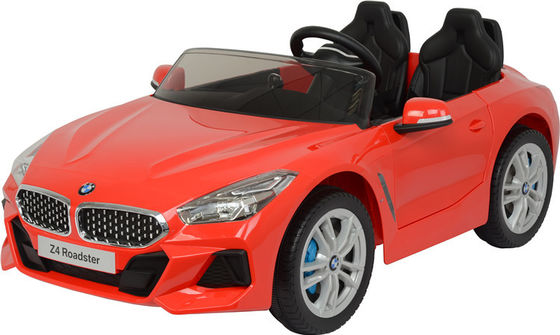 Carro eléctrico de dos plazas rojo para niños con función de música y control remoto