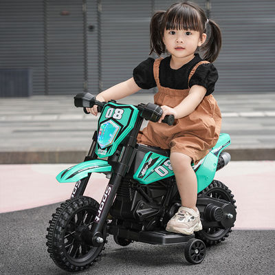 Niños de plástico montan en automóvil motocicleta eléctrica con música Rojo Azul Blanco para niños