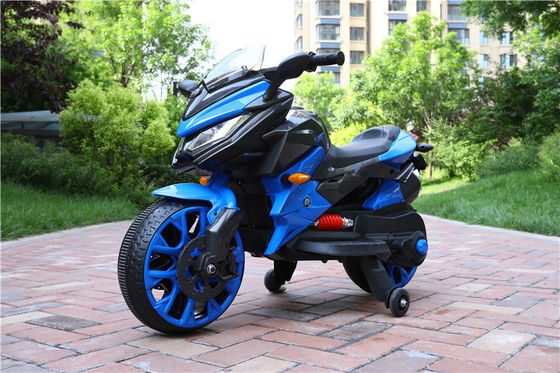 12V de plástico azul de batería recargable operado por niños montar en motocicleta para el unisexo