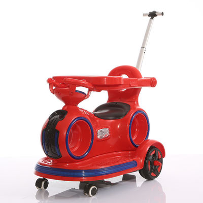Carro eléctrico para niños con manija retráctil y luces coloridas