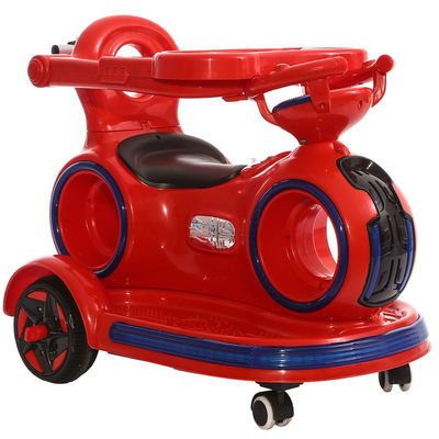 Carro eléctrico para niños con manija retráctil y luces coloridas