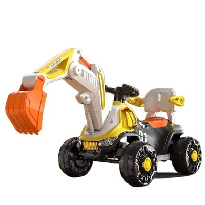 Faros LED y Música Dinámica 6v Paseo eléctrico en camión de construcción para niños