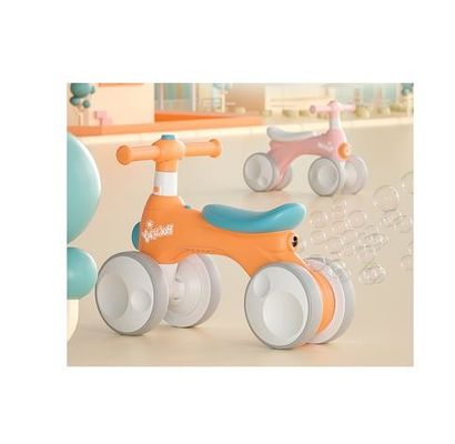 Bicicleta de equilibrio infantil de plástico de 4 ruedas con dispositivo de burbujas de luz con música carga máxima 30kg