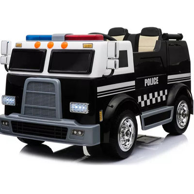 Batería 12V/24V Blanco negro Conducción eléctrica en vehículos policiales de dos plazas para niños