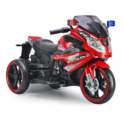 Motocicleta eléctrica de tres ruedas para niños en rojo/blanco/plata/negro