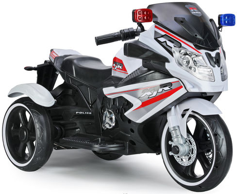 Motocicleta eléctrica de tres ruedas para niños en rojo/blanco/plata/negro