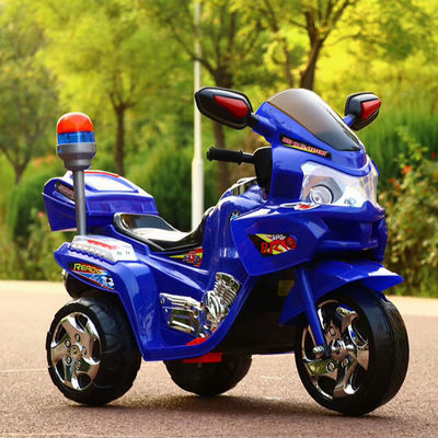 Gran asiento Motocicleta eléctrica para niños con lámpara de música Policía Bicicleta estilo clásico