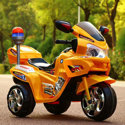 Gran asiento Motocicleta eléctrica para niños con lámpara de música Policía Bicicleta estilo clásico