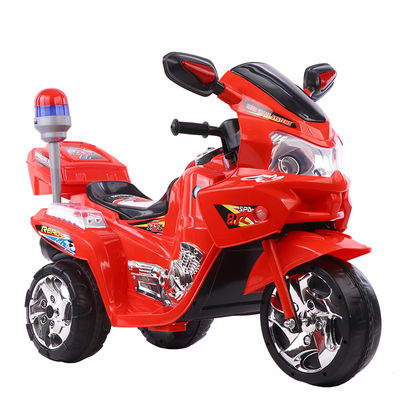 Gran asiento Motocicleta eléctrica para niños con lámpara de música Policía Bicicleta estilo clásico