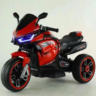 Triciclo de motocicleta eléctrica de niños blancos con luz colorida y motor 380*2