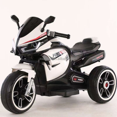 Triciclo de motocicleta eléctrica de niños blancos con luz colorida y motor 380*2