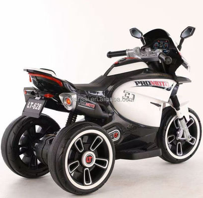 Triciclo de motocicleta eléctrica de niños blancos con luz colorida y motor 380*2