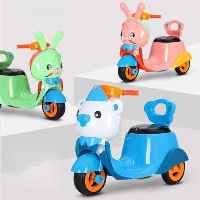 Función de música dinámica 2022 Triciclo eléctrico motocicleta coche para niños Unisex y diversión