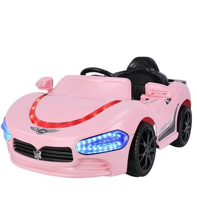 Conducción eléctrica con batería de 12 V en coche con dos plazas y música para niños en blanco