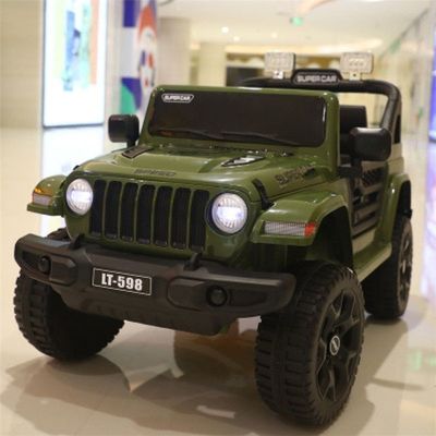 Los niños viajan en un coche eléctrico 12V de 2 plazas con control remoto y batería recargable