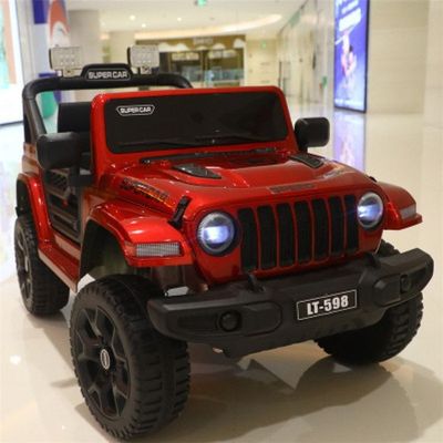 Los niños viajan en un coche eléctrico 12V de 2 plazas con control remoto y batería recargable