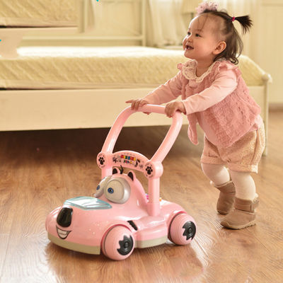 Niños de plástico viajan en un coche con techo sin motor Diseño personalizado Rosa/azul/blanco