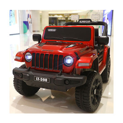 Rojo 12v 4 ruedas luz eléctrica 2 asientos control remoto recargable coche de juguete para niños