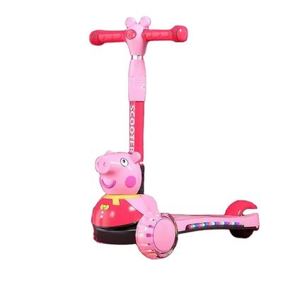 Scooter para niños con función plegable Iluminación musical y ruedas de PU