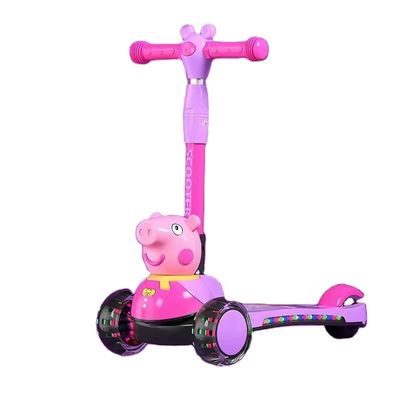 Scooter para niños con función plegable Iluminación musical y ruedas de PU