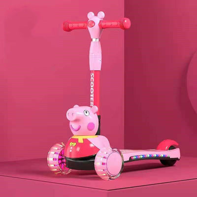 Scooter para niños con función plegable Iluminación musical y ruedas de PU