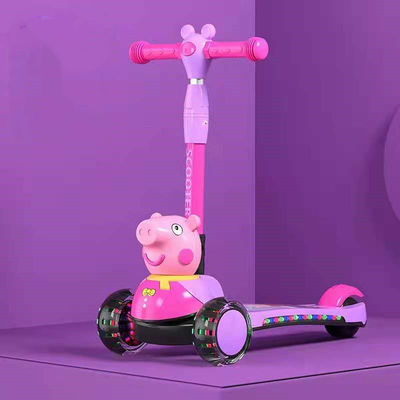 Scooter para niños con función plegable Iluminación musical y ruedas de PU