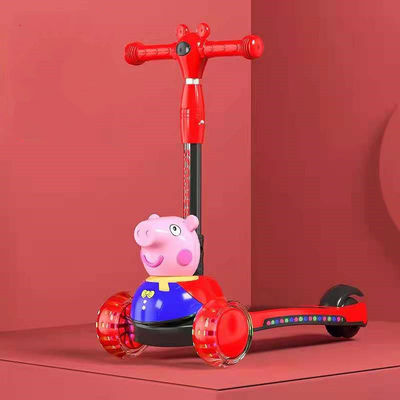 Scooter para niños con función plegable Iluminación musical y ruedas de PU
