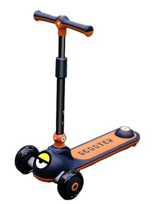 Asiento de cuero suave 3 ruedas paseo en scooter coche para niños Un botón plegable neutral de género