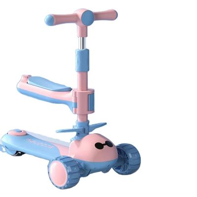 3 ruedas de paseo en el coche de ruedas grandes plegable scooter para niños amarillo rosa azul neutral de género