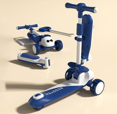 3 en 1 Baby Walker multifunción 3 ruedas de paseo en el coche plegable de ruedas grandes scooter para niños