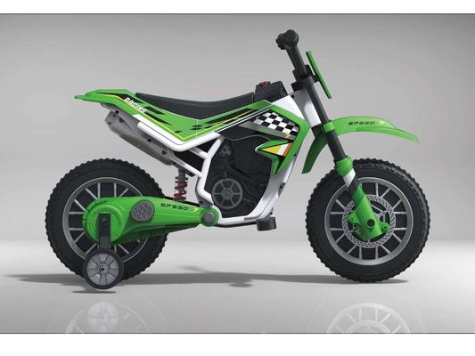 Coche de motocicleta eléctrica de 12 V para niños con música y material de plástico de rueda auxiliar
