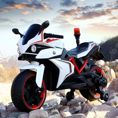 Carro eléctrico para niños en motocicleta policial con arranque con un solo toque y luces policiales
