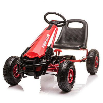 Niños 5-7 años Rojo Pedal de cuatro ruedas Go-Kart juguete con embrague de ruedas de inflación y freno