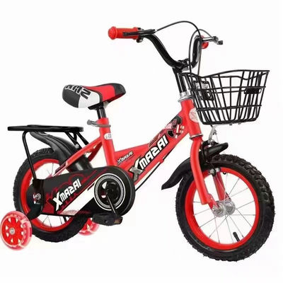 4-14 años de edad Bicicleta roja de dos ruedas con asiento de esponja engrosado y marco de acero carbono