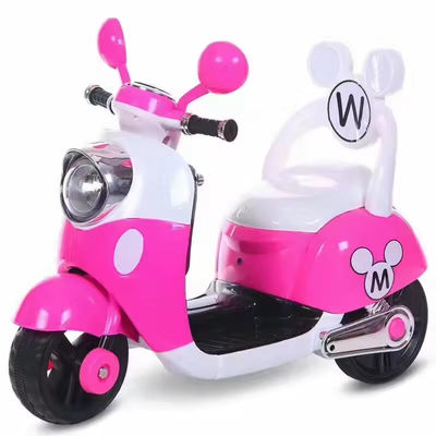 Cargador remoto Triciclo eléctrico infantil coche de música para la educación temprana en rosa