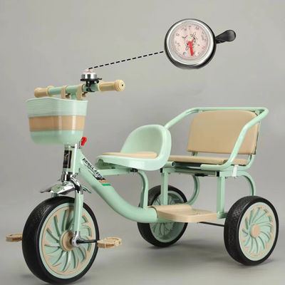 2023 Triciclo para niños con asiento de cuero suave y marco de compra frontal plegable