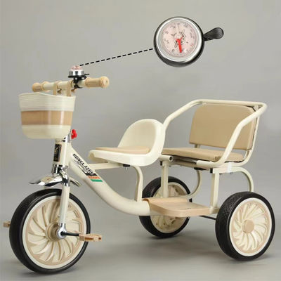 2023 Triciclo para niños con asiento de cuero suave y marco de compra frontal plegable