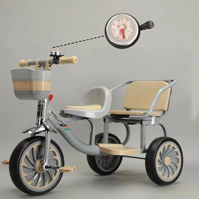 2023 Triciclo para niños con asiento de cuero suave y marco de compra frontal plegable