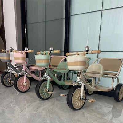 2023 Triciclo para niños con asiento de cuero suave y marco de compra frontal plegable