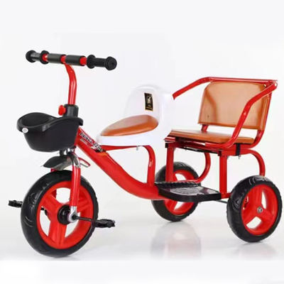 Bicicleta infantil al aire libre 2023 Triciclo doble con manillares de carga rápida y cesta grande